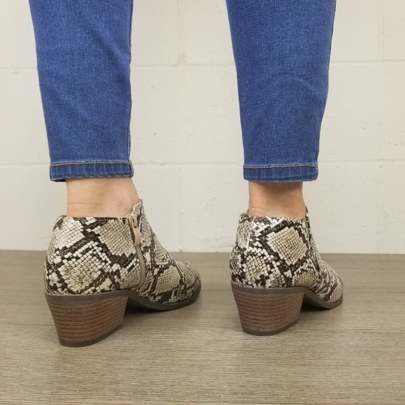Python Snake Print Ankle Booties - Picture 7 of 8